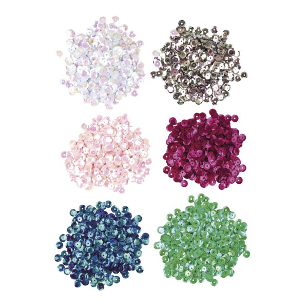 Pailletten-Mix Fairy Tale, 6mm ø, 6 Farben á 7g, SB-Karte...
