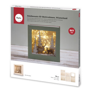 Holzbaus. 3D-Motivr.,Winterland, FSC100%, 20x20x6,6cm,...