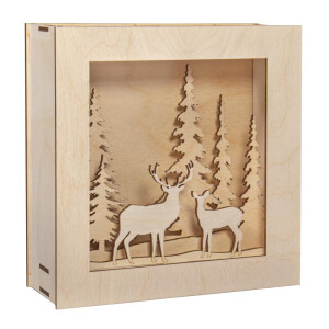 Holzbaus. 3D-Motivr.,Winterland, FSC100%, 20x20x6,6cm,...