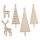 Holzmotive Bäume+Hirsch+Reh, FSC100%, 3,5-5,5 x 7-14,9cm, SB-Btl 5Stück