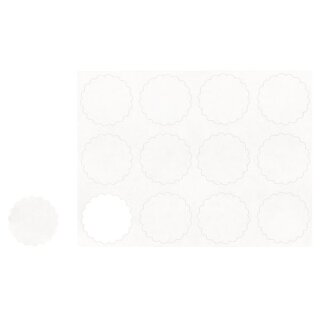 Blanko-Sticker, 3,5cm ø, SB-Btl 12Stück, weiß