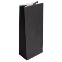 Papier-Blockbodenbeutel, 10x24x6cm, 80g/m2, SB-Btl 25Stück, schwarz