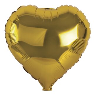 Folienballon Herz, 46x49cm, SB-Btl 1Stück, gold