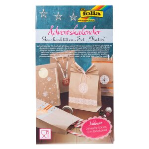 Bastelset Adventskalender Papiertüten natur, 1 Set