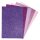 Moosgummi mit Glitter pink-violett sortiert, 5 St&uuml;ck