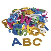 Moosgummi Alphabet mit Glitter, 130 Stück