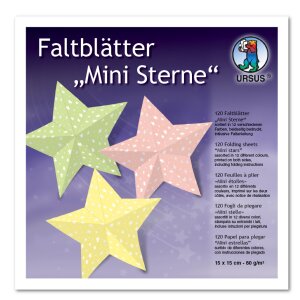 Faltblätter Mini Sterne, 120 Stück, 15 x 15 cm