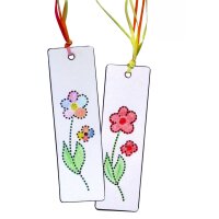 Bastelset Prickel Lesezeichen Blume von Prell, 10 Stück