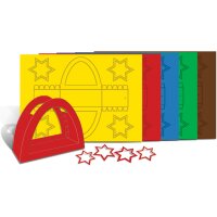 Laternenzuschnitte Rundbogen, 25 Stück in 5 Farben sortiert