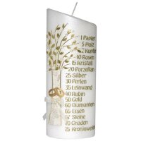 Hochzeitskerze Jubiläum, abgeschrägt von Prell