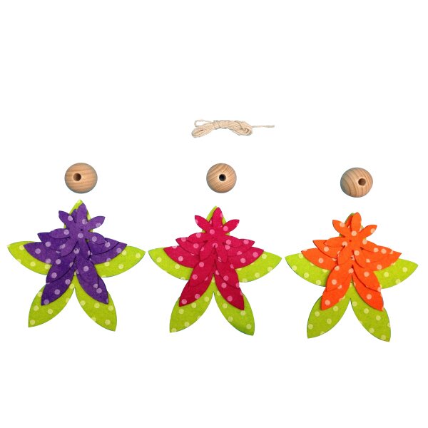 Bastelset Blumenkinder 3er-Set, pink, lila und orange, 5,35