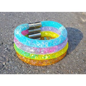 Glitzerarmbändchen zum Selbstgestalten, 6 Stück.
