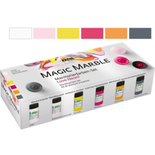 KREUL Magic Marble Marmorierfarbe Set Love Neon 6 x 20 ml