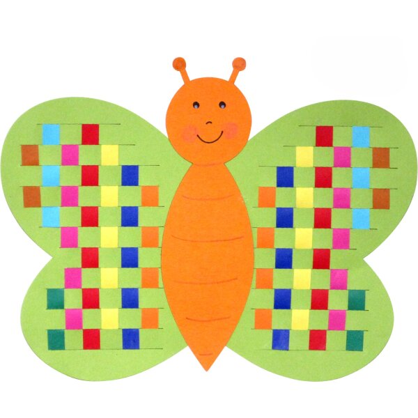 Bastelset Schmetterling zum Flechten vorgestanzt von Prell, 16 Stück