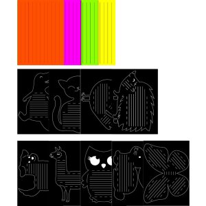 Flechtmotive im Neon Look, für 9 Flechtmotive