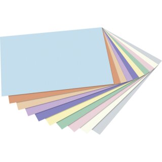 Tonzeichenpapier DIN A4 pastell 100 Blatt in 10 Farben sortiert