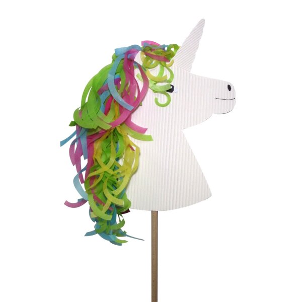 Bastelset Steckenpferd Einhorn von Prell, 3 Stück (ohne Stab)