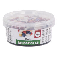 Glossy Glas Mosaikmischung, 1x1cm, (ca. 250 St.), Dose 500g, bunt