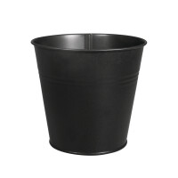 Metall Topf, 13cm ø, 12cm, Boden ø 9cm, schwarz