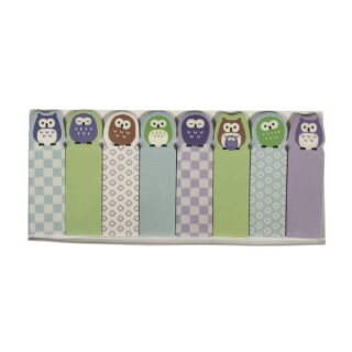 Memo-Stickers: Eulenfamilie, 5,3x1,5cm, 8Motive x15Blatt, Beutel 1Set