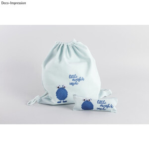 Bastelpackung: Turnbeutel Set Monster, 38x42cm+21x8cm, Box 1Set