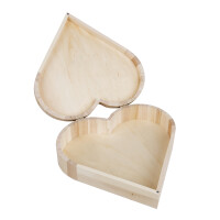 Holz-Box Herz, FSC Mix Credit, 25,3x24x6cm, mit Magnetverschluss, natur