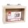 Holzkoffer mit Sichtfenster, FSC MixCred, 18x8x13cm, inkl. silberner Griff, natur