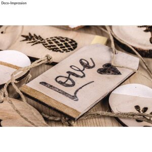 Holz H&auml;nger Tag, FSC100%, 4,5x8x0,3cm, SB-Btl 6St&uuml;ck, natur
