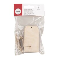 Holz Hänger Tag, FSC100%, 4,5x8x0,3cm, SB-Btl 6Stück, natur