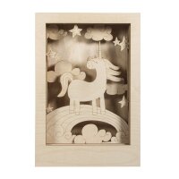 Holzbaus. 3D-Motivr. Einhorn, FSC 100%, 20x30x6,5cm, 13-tlg. , Box 1Set, natur