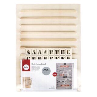 inkl 1Set natur 96 Buchstaben Holz Letterboard 30x42cm 