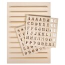 Holz Letterboard, FSC Mix Credit, 30x42cm, inkl. 96 Buchstaben, 1Set, natur