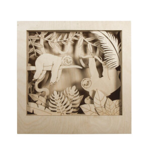 Holzbaus. 3D-Motivr. Faultier, FSC 100%, 24x24x6,5cm, 11-tlg. , Box 1Set, natur
