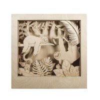 Holzbaus. 3D-Motivr. Faultier, FSC 100%, 24x24x6,5cm, 11-tlg. , Box 1Set, natur