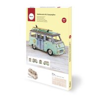 Holzbausatz 3D Campingbus, FSC 100%, 30x13x17cm, 77-tlg. , Box 1Set, natur