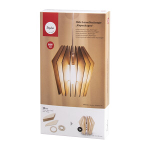 Holz Lamellenlampe Kopenhagen,FSCMixCred, 22x22x23,5cm, 20-tlg., Box 1Set, natur