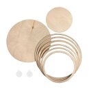 Holzplatten/-ringe Set,FSCMixCred., 8tlg.14,9cm-24,7cm,+2Aufhänger, Box 1Set, natur