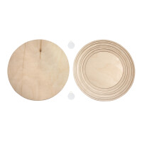 Holzplatten/-ringe Set,FSCMixCred., 8tlg.14,9cm-24,7cm,+2Aufhänger, Box 1Set, natur