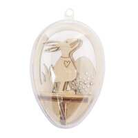 Holz-Steckt. Ostern,FSCMixCred, 20-tlg., 4x6cm Eier, SB-Btl 1Set, natur