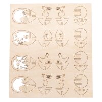 Holz-Steckt. Ostern,FSCMixCred, 20-tlg., 4x6cm Eier, SB-Btl 1Set, natur