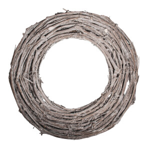 Rebenkranz wei&szlig; gewischt, 40cm &oslash;, 10x3cm, flach, natur