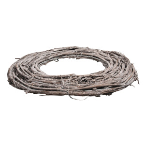 Rebenkranz wei&szlig; gewischt, 40cm &oslash;, 10x3cm, flach, natur