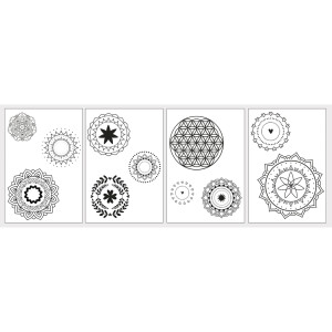 Transferpapier m. Vorlagen Mandalas, 5xA4 Transferpapier+Vorlagen, SB-Btl