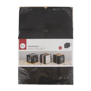 Faltschachtel, 10x10x10cm, Set 3St&uuml;ck, schwarz