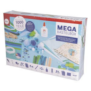 Mega-Bastelbox Space 1.000 Teile, weiß/blau/grün Töne, Box