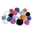 Garn Pompons Set Sporty, 3,8+5cm ø, Farben+Größen sortiert, SB-Btl 18Stück