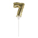 Folienballon Topper Zahl 7, Ballon 13cm +Stecker 19cm,...