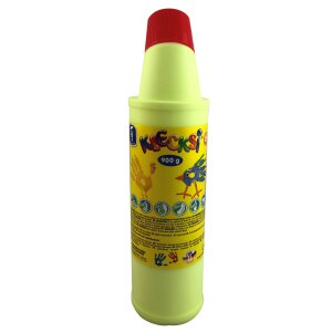 KLECKSI Neon Fingermalfarbe Big Bottle gelb, 900 g von...