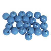 Holzperlen FSC 100%, poliert, 8mm ø, SB-Btl 82Stück, m.blau