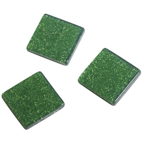 Acryl-Mosaik, 1x1 cm, Glitter, SB-Box ca. 205 Stück / 50g, wiesengrün